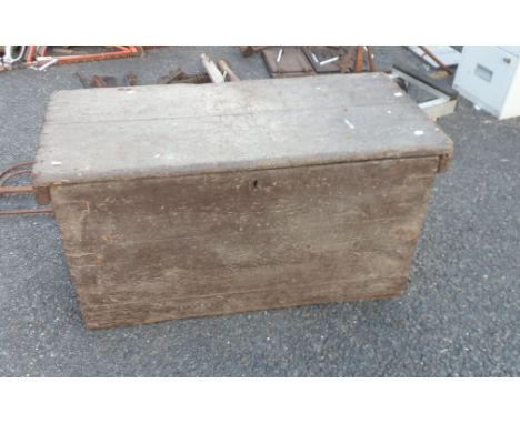 A 1.3m stained pine transit trunk - a/f