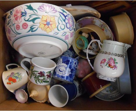 A box containing a quantity of ceramic and other collectable items including Poole Pottery, Carltonware, etc.