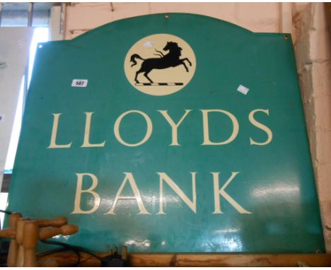 A vintage enamel Lloyds bank advertising sign