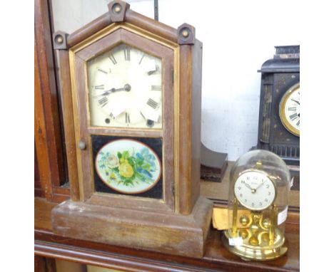 An American shelf clock a/f - sold with a vintage small Bentima anniversary clock