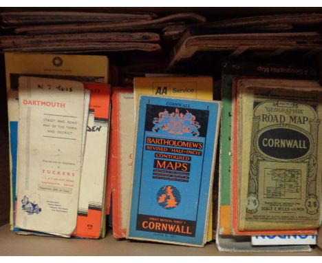 A box containing a quantity of vintage and later maps