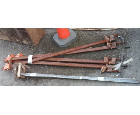 4 Jorgensen USA metal sash clamps - sold with 4 wooden similar
