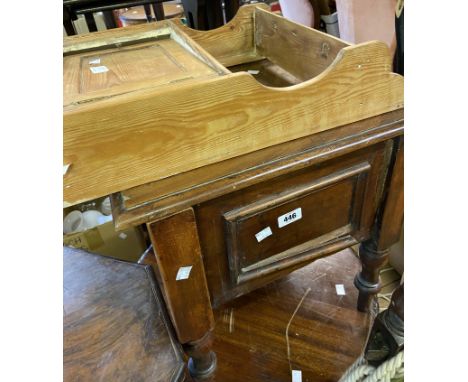 A Victorian mahogany box commode a/f - sold with a small pine wall cabinet