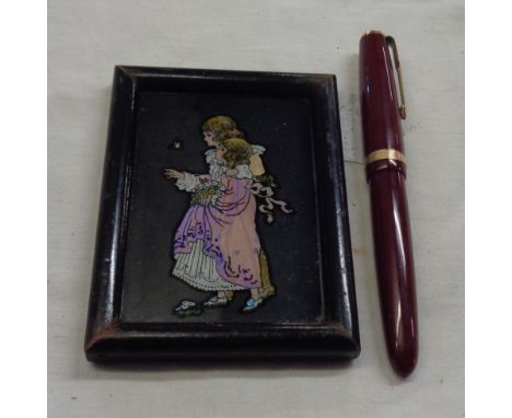 A vintage Parker Duofold fountain pen - sold with a small butterfly wing picture