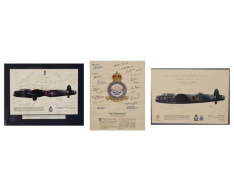 Battle of Britain Interest - Memorial Flight original autograph print to July 2005, signed by eight pilots, together with The