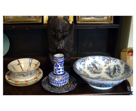 Assorted collectables to include; Victorian printed and painted 'Aviary' pattern bowl decorated with birds and nests of eggs,