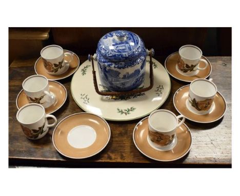 Assorted ceramics to include; Susie Cooper 'Reverie' pattern coffee cans and saucers, Copeland Spodes Italian pattern blue pr