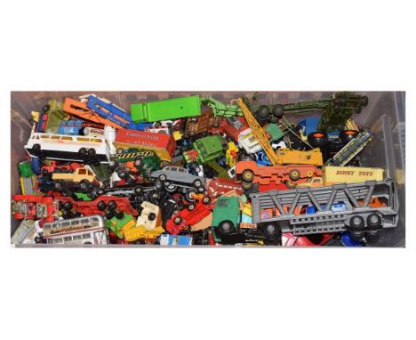 Large selection of die-cast and other model cars and vehicles to include; Dinky Bedford Pallet Jekta Van 930, Chipperfields P