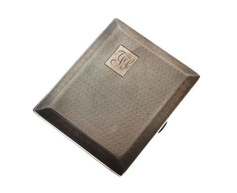 George V engine turned silver cigarette case, Birmingham 1927, 2.5toz approx   Condition: 