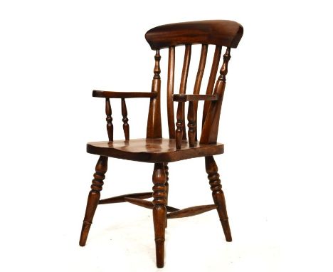 Small scale model of a 19th Century lath-back kitchen chair, 20th Century, 42cm high   Condition: 