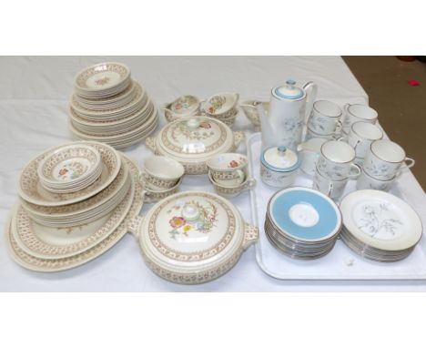 An Aynsley Dawn Rose tea set; a Crown Ducal Knutsford tea and dinner service