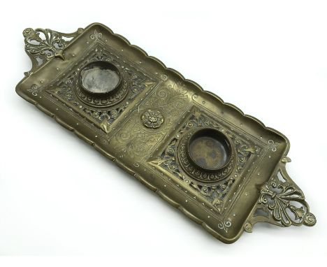 ANTIQUE BRASS INKWELL