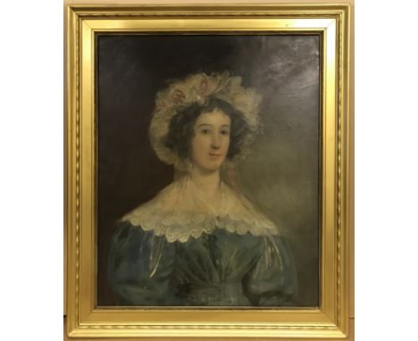 19th Century oil on canvas. “Portrait of a Lady Mrs Fernandez”. Measures 64cm x 77cm.Condition Report – Good overall conditio