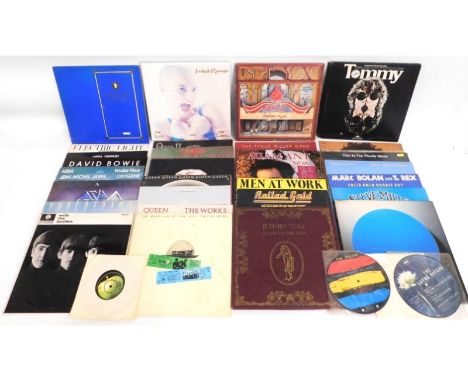 A quantity of thirty vinyl LP's including Beatles, Depeche Mode, Styx, Jethro Tull, Aisa, Status Quo box set, Queen, Rolling 