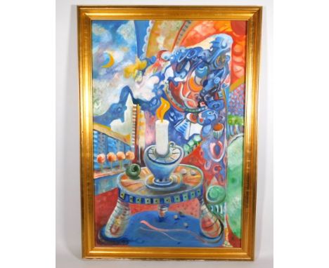 Richard O'Reilly, 1993 oil in gilt frame titled 'Shadows From Light', image size 35.25in x 23.5in