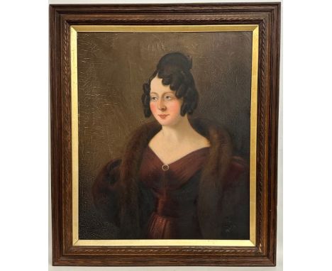 Tremaine Manor House: A 19thC. oil portrait of Mrs. Nathaniel (Rebecca) Soames, copied from the original by her niece, Mariam
