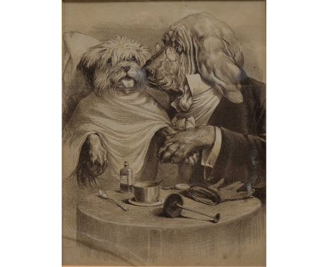 After R H Moore,‘Feel My Teeth’, and ‘Show Your Tongue’,pair of anthropomorphic lithographs, 31 x 23cm;Henry Wilkinson, Two B