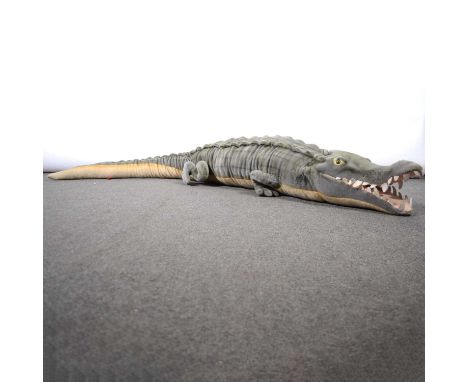 A Hamley's large plush model of a crocodile, aprox 225cm in length.