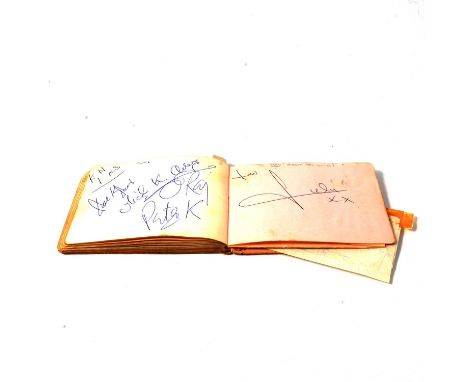 An autograph book - containing music artists and band signatures, c1960's, including The Rolling Stones - Bill Wyman, Brian J