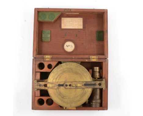 Local interest: A J T Woodhouse & Jeffcock surveyor's compass, engraved JT Woodhouse, Overseal, Ashby de la Zouch, in wooden 