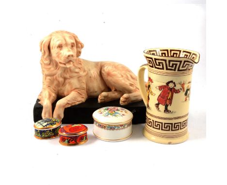 A collection of decorative ceramics, Royal Doulton figurines, HN1561 Willy-Wont-He, HN1914 Paisley Shawl; Lladro goose; Royal