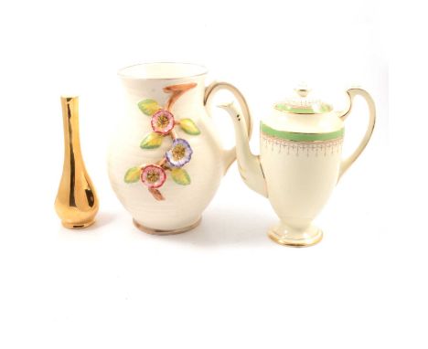 A Royal Albert 'Gossamer' pattern part coffee set; a Grosvenor China part coffee set; two pairs of Denby 'Egyptian Collection