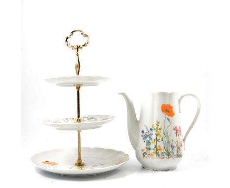 An extensive Seltmann Weiden 'Jasmin' pattern part dinner, tea and coffee service, to include lidded tureens; dinner plates; 