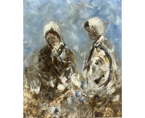 Robert Gemmell Hutchinson,Two Children,unsigned, oil sketch on board,16.5x14cm.
