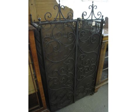 Modern wrought iron wine rack with mesh doors. (B.P. 24% incl. VAT)