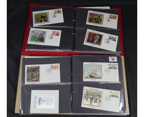 Isle of Man collection of various silk First Day covers in two red albums.(B.P. 24% incl. VAT)