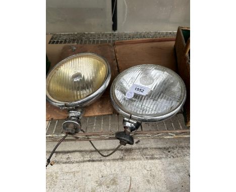 A NEAR PAIR OF VINTAGE LUCAS HEAD LAMPS 