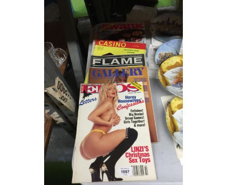 A MIXED LOT OF VINTAGE MAGAZINES, CASINO, FLAME, GALLERY ETC 