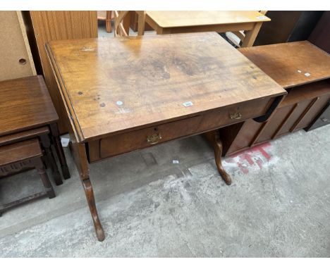 A WALNUT AND CROSSBANDED SOFA TABLE 