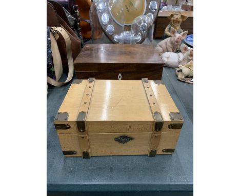 TWO VINTAGE WOODEN BOXES 