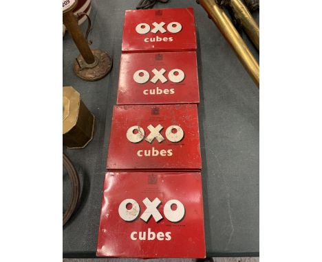 FOUR VINTAGE OXO TINS 