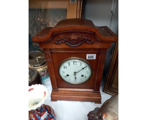 An early 20th century old tall mantle clock, in working order