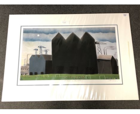 Mackenzie Thorpe : South Bank Sunday Morning, photo lithograph in colours, numbered 105/495, signed in pencil, 39 cm x 70 cm,