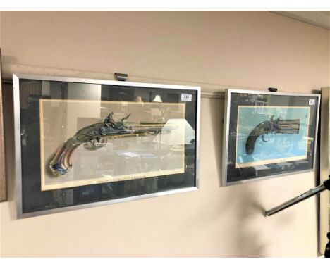 Ronald Paton : English Flintlock Pistol by Brander [c.1760], colour lithograph, 19 cm x 38 cm, together with the companion pi