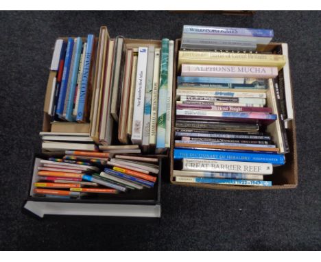 Two boxes of hardback and other books, Ordnance Survey maps, etc 