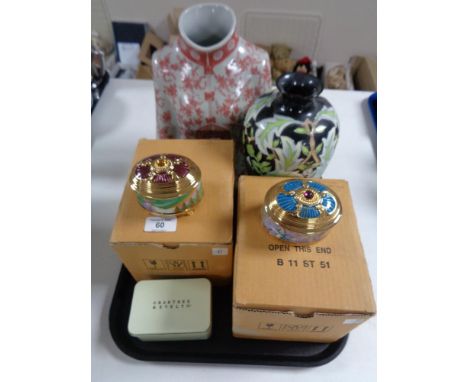 Two House of Faberge ornaments in boxes, together with decorative oriental style vase, ceramic vase etc 