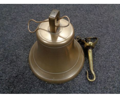 A brass bell together with lladro and nao figures (3) CONDITION REPORT: With damages 