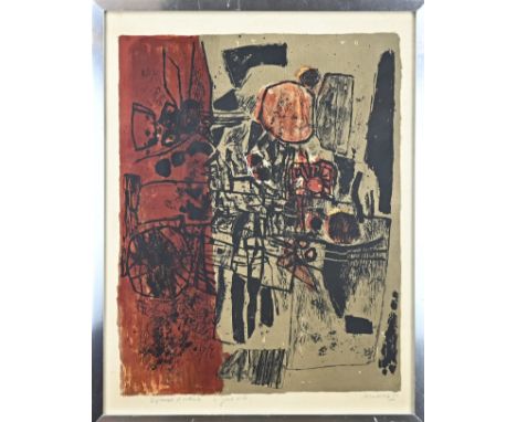 Guilliaume Corneille, 1960. 1922 - 2010. Artist's impression. Abstract composition. Jeux A'íté. Lithograph on paper. Dimensio