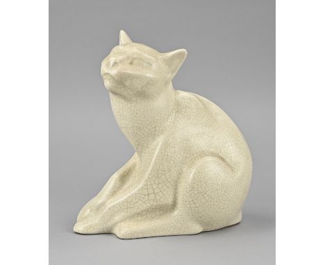 Ceramic Art Deco cat. Unmarked. Circa 1925. Size: 24 cm. In good condition.