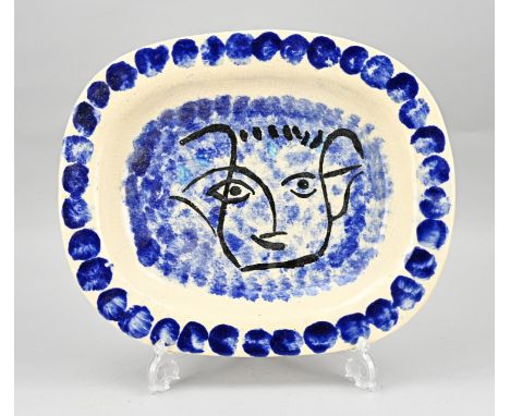 Ceramic plate by Pablo Picasso. 1881 - 1973. No. 24/100. Edition Picasso. Size: 32,5 - 39 cm. In good condition.&nbsp;(Artist