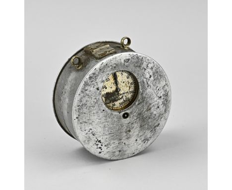 Antique metal Bürk night watchman clock. Germany. Not tested. No key. Dimensions: Ø 12.3 cm. In good condition.