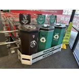 3 BIN WASTE SYSTEM W/ CONTAINMENT RAILING