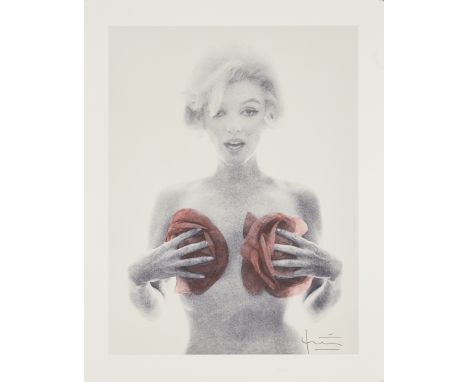 Bert Stern, American 1929-2013,Marilyn Monroe with Roses, 2013;digital print on wove,with printed signature, signed in red cr