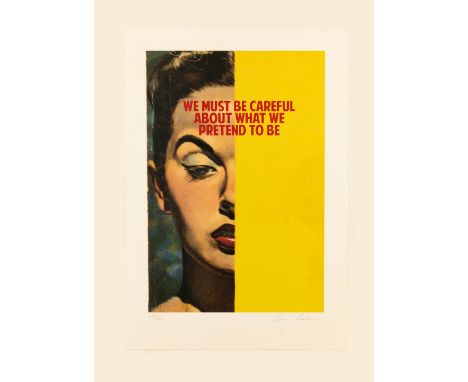 The Connor Brothers, British b.1968-   We Must Be Careful About What We Pretend To Be, 2015;   giclée print with silkscreen v