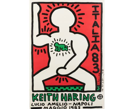 Keith Haring,  American 1958-1990,Italia, 1983; offset lithograph in colours,  a poster for the Italian gallerist and actor L