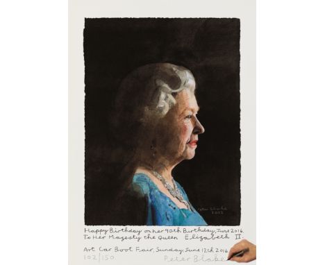 Sir Peter Blake CBE RDI RA,British b.1932-To Her Majesty, Queen Elizabeth II, 2016;&nbsp;gicl&eacute;e print in colours on wo